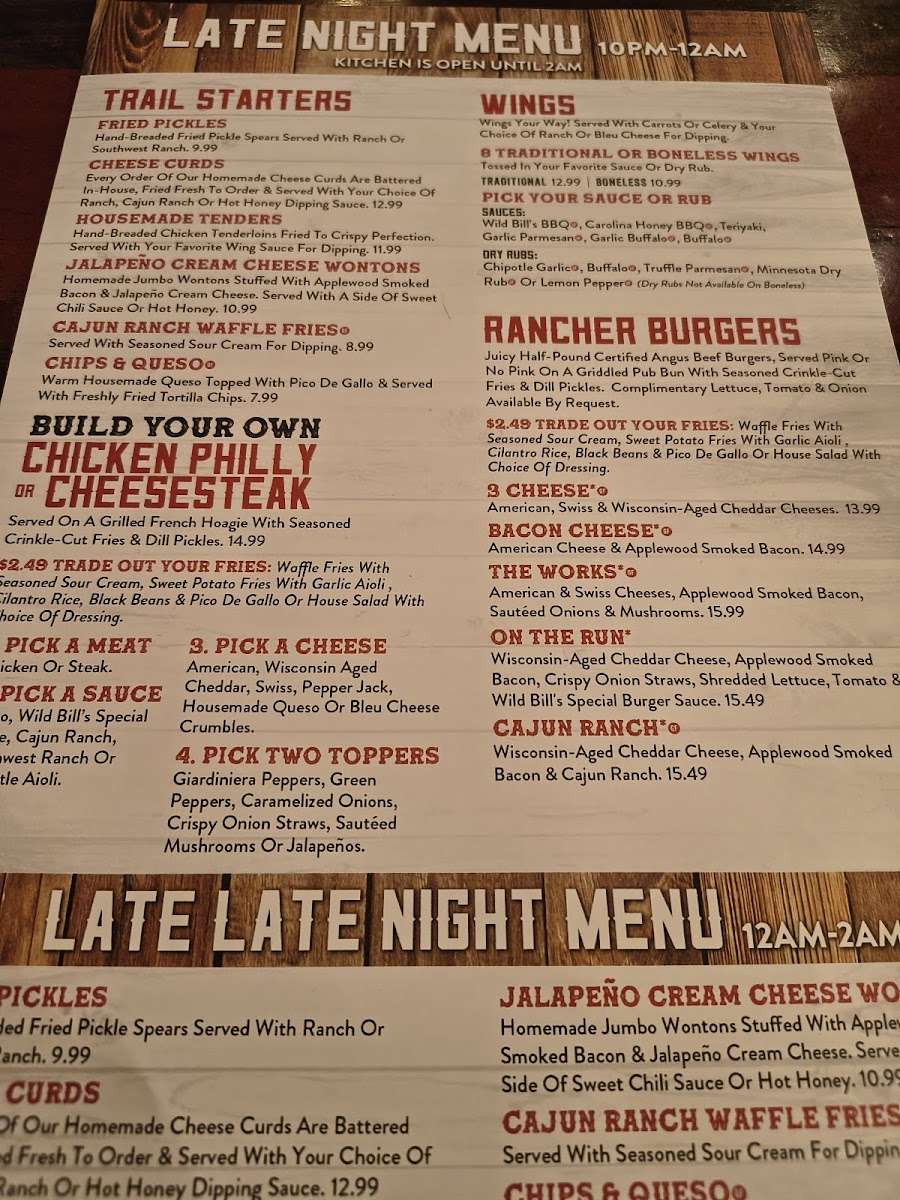 Menu Wild Bill's Sports Saloon - Blaine-4